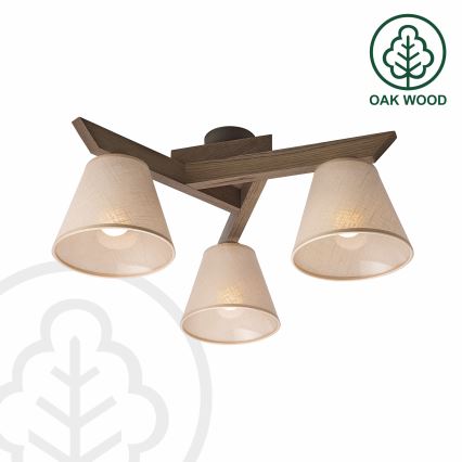 Brilagi - LED  Lestenec ANTHONY 3xE14/40W/230V hrast oreh/bež