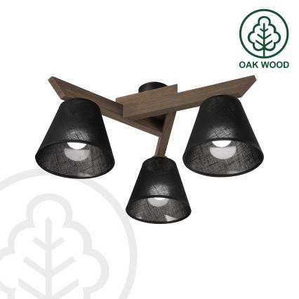 Brilagi - LED  Lestenec ANTHONY 3xE14/40W/230V hrast oreh/črna