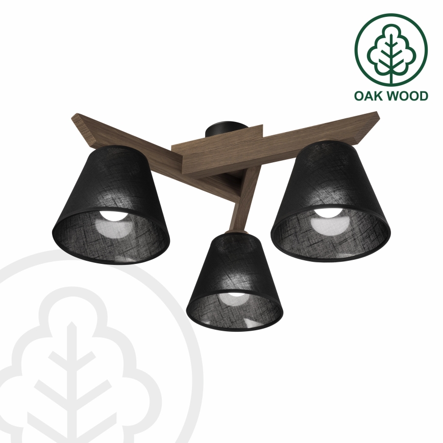 Brilagi - LED  Lestenec ANTHONY 3xE14/40W/230V hrast oreh/črna