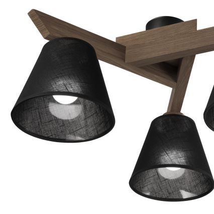 Brilagi - LED  Lestenec ANTHONY 3xE14/40W/230V hrast oreh/črna