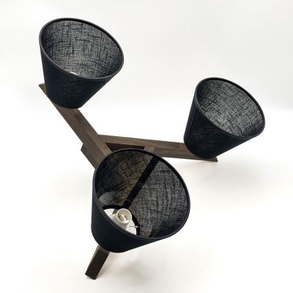 Brilagi - LED  Lestenec ANTHONY 3xE14/40W/230V hrast oreh/črna