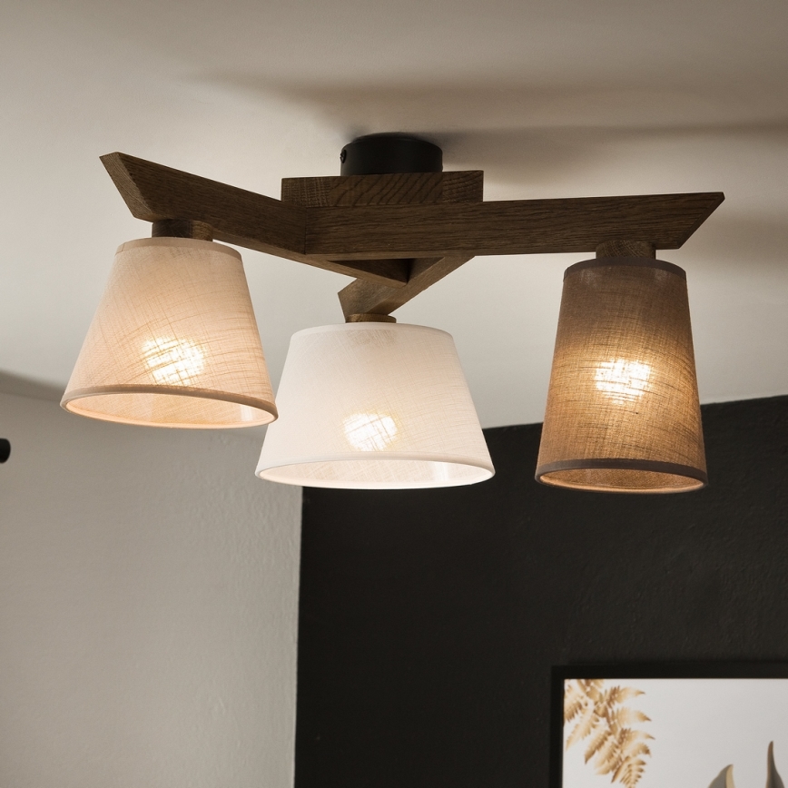 Brilagi - LED  Lestenec ANTHONY 3xE14/40W/230V hrast oreh