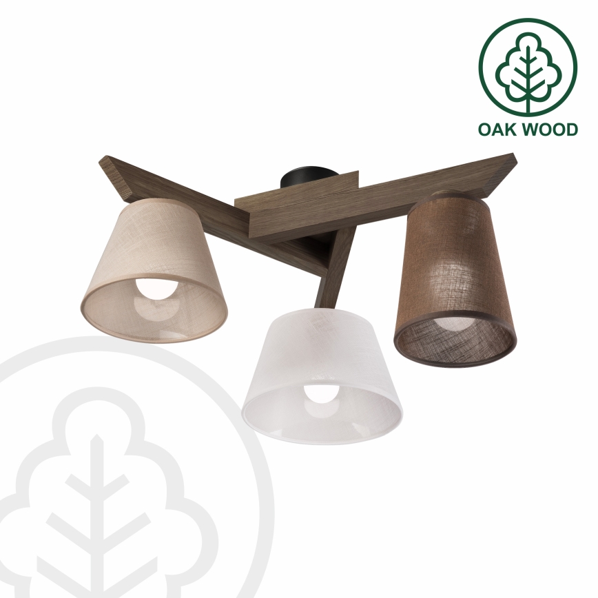 Brilagi - LED  Lestenec ANTHONY 3xE14/40W/230V hrast oreh