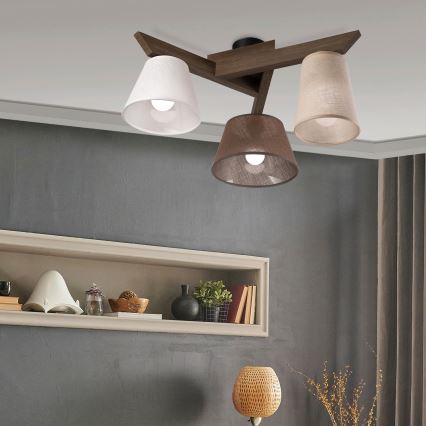 Brilagi - LED  Lestenec ANTHONY 3xE14/40W/230V hrast oreh