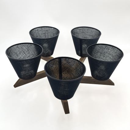 Brilagi - LED  Lestenec ANTHONY 5xE14/40W/230V hrast oreh/črna