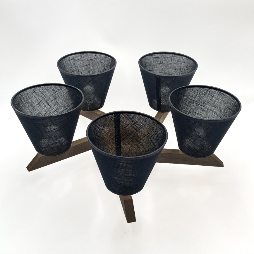 Brilagi - LED  Lestenec ANTHONY 5xE14/40W/230V hrast oreh/črna