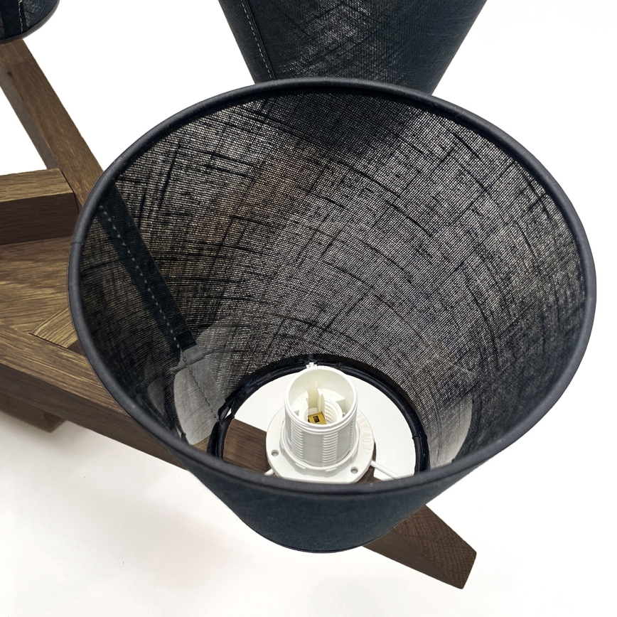 Brilagi - LED  Lestenec ANTHONY 5xE14/40W/230V hrast oreh/črna
