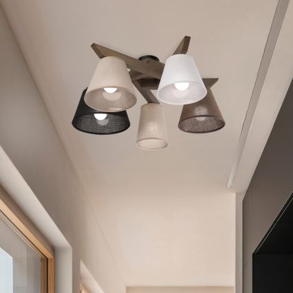 Brilagi - LED  Lestenec ANTHONY 5xE14/40W/230V hrast oreh
