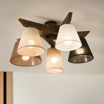 Brilagi - LED  Lestenec ANTHONY 5xE14/40W/230V hrast oreh