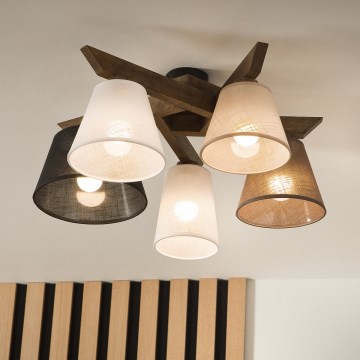 Brilagi - LED  Lestenec ANTHONY 5xE14/40W/230V hrast oreh