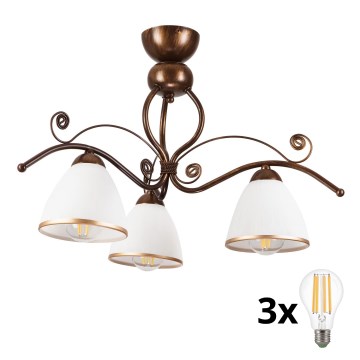 Brilagi - LED Lestenec ANTICO 3xE27/60W/230V bronasta patina