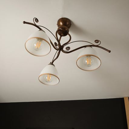 Brilagi - LED Lestenec ANTICO 3xE27/60W/230V bronasta patina