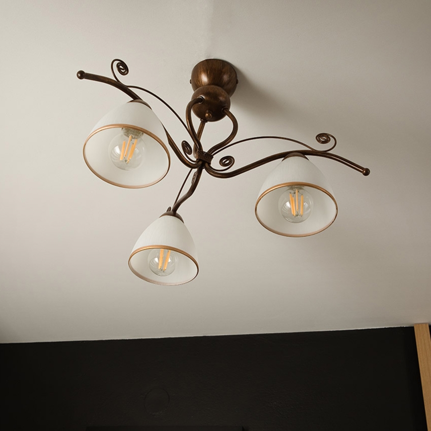 Brilagi - LED Lestenec ANTICO 3xE27/60W/230V bronasta patina