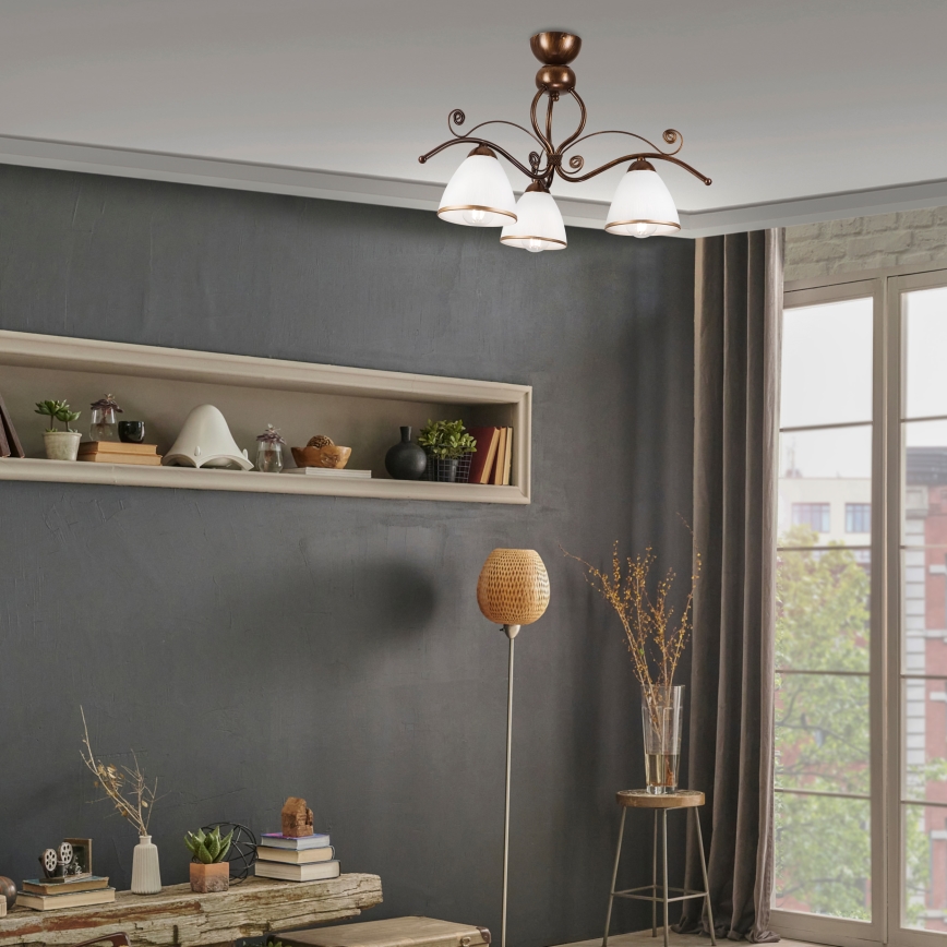Brilagi - LED Lestenec ANTICO 3xE27/60W/230V bronasta patina