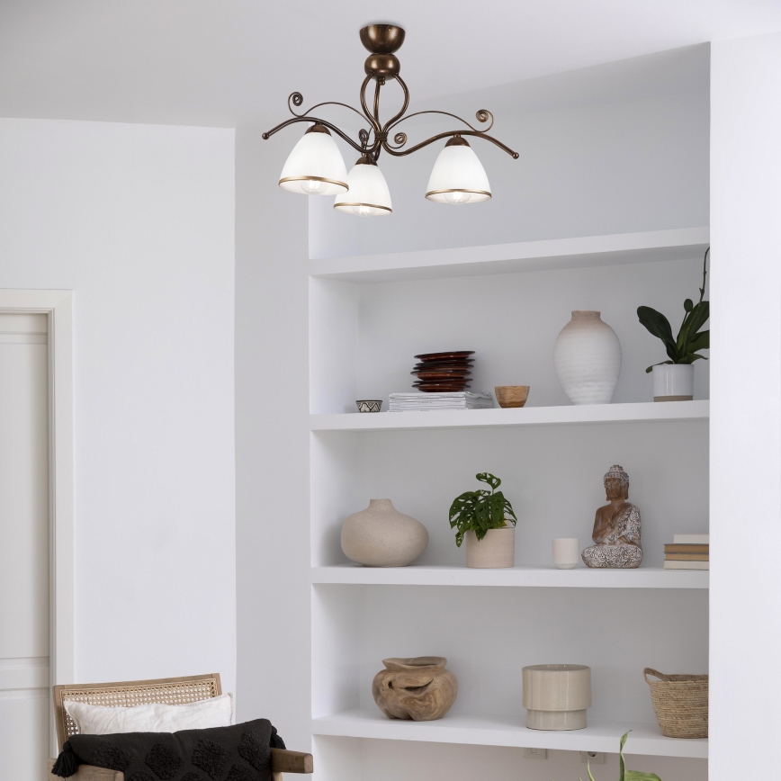 Brilagi - LED Lestenec ANTICO 3xE27/60W/230V bronasta patina