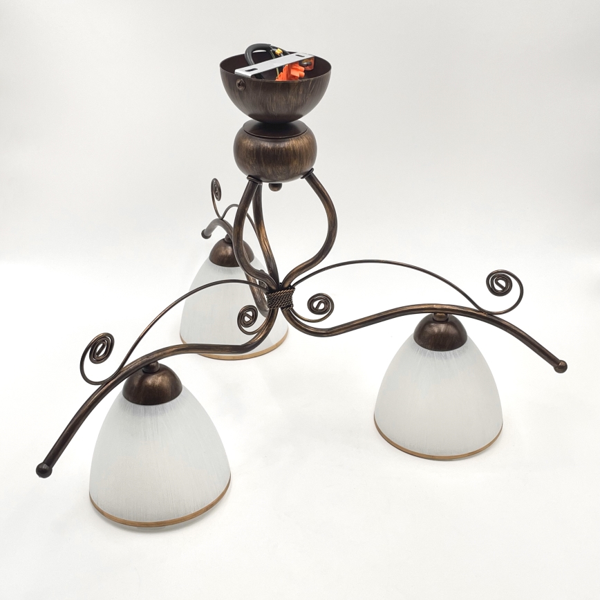 Brilagi - LED Lestenec ANTICO 3xE27/60W/230V bronasta patina