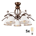 Brilagi - LED Lestenec ANTICO 5xE27/60W/230V bronasta patina