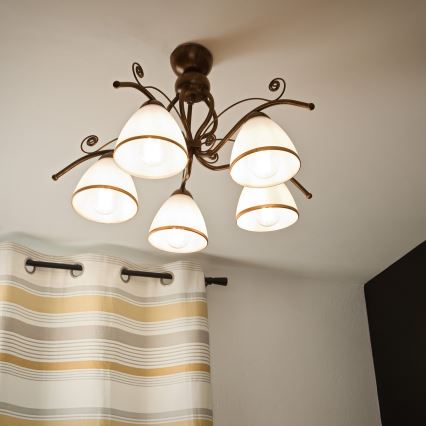 Brilagi - LED Lestenec ANTICO 5xE27/60W/230V bronasta patina
