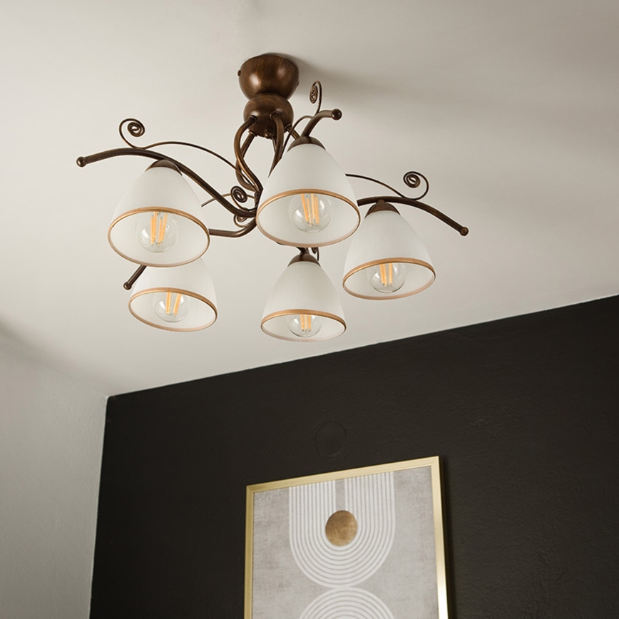 Brilagi - LED Lestenec ANTICO 5xE27/60W/230V bronasta patina