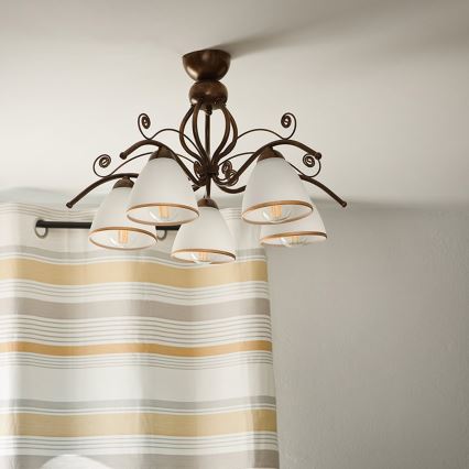 Brilagi - LED Lestenec ANTICO 5xE27/60W/230V bronasta patina