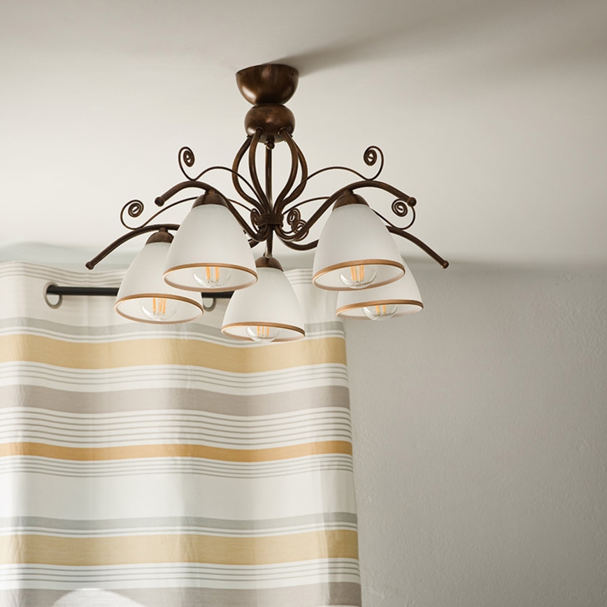 Brilagi - LED Lestenec ANTICO 5xE27/60W/230V bronasta patina