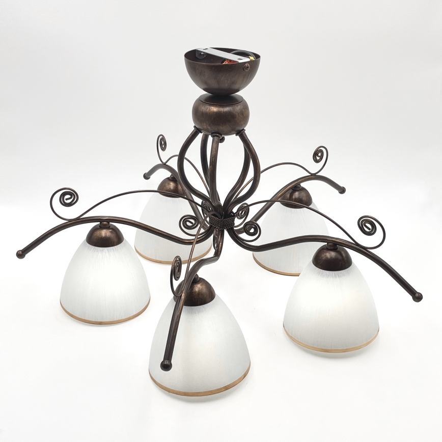Brilagi - LED Lestenec ANTICO 5xE27/60W/230V bronasta patina