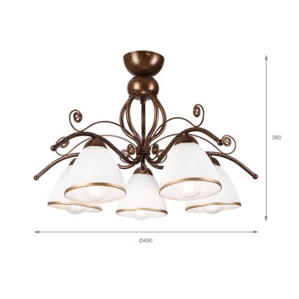 Brilagi - LED Lestenec ANTICO 5xE27/60W/230V bronasta patina