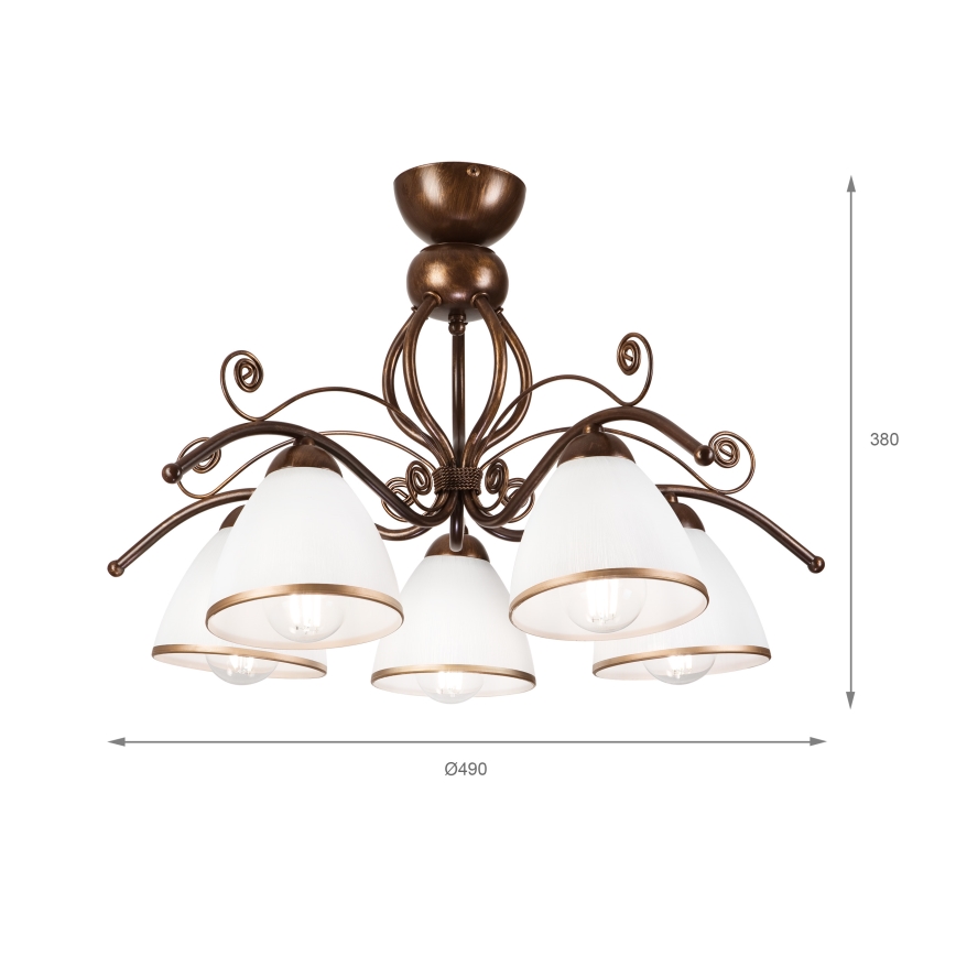 Brilagi - LED Lestenec ANTICO 5xE27/60W/230V bronasta patina