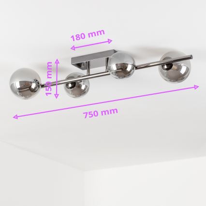 Brilagi - LED Lestenec MILLA 4xG9/3W/230V sijajni krom/dimna
