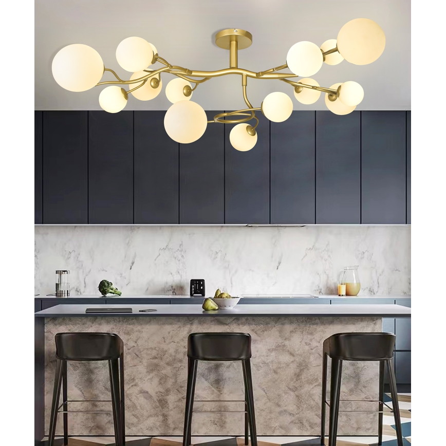 Brilagi - LED Lestenec MISTEL 15xG9/3W/230V zlata/bela