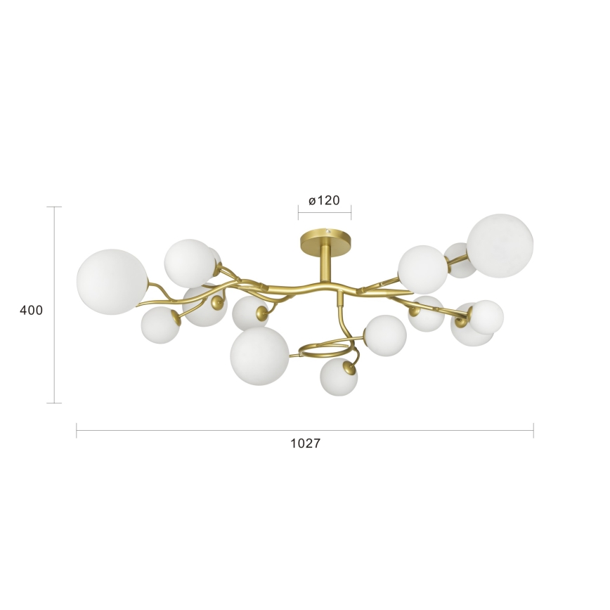 Brilagi - LED Lestenec MISTEL 15xG9/3W/230V zlata/bela