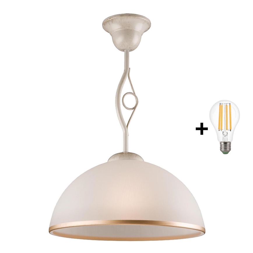 Brilagi - LED Lestenec na drogu ANTICO 1xE27/60W/230V bela patina