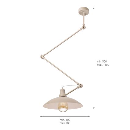 Brilagi - LED lestenec na drogu IRONBEAM 1xE27/60W/230V bež