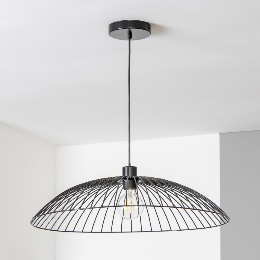 Brilagi - LED lestenec na jeklenem kablu CERIA WIRE 1xE27/40W/230V Ø 60 cm črna