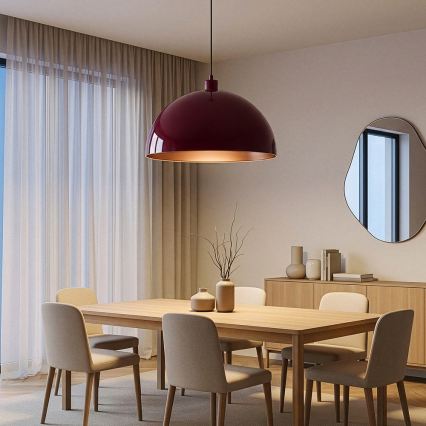 Brilagi - LED lestenec na jeklenem kablu METALO 1xE27/40W/230V premer 60 cm bordo/bakrena