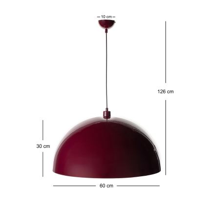 Brilagi - LED lestenec na jeklenem kablu METALO 1xE27/40W/230V premer 60 cm bordo/bakrena