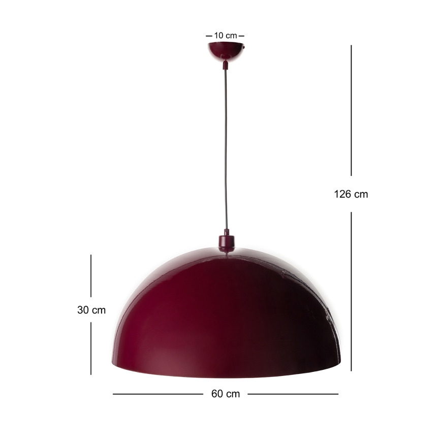 Brilagi - LED lestenec na jeklenem kablu METALO 1xE27/40W/230V premer 60 cm bordo/bakrena