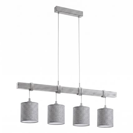 Brilagi - LED lestenec na jeklenem kablu NUBILA 4xE27/60W/230V siv