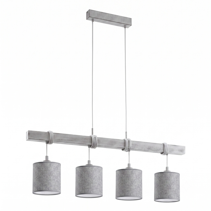 Brilagi - LED lestenec na jeklenem kablu NUBILA 4xE27/60W/230V siv
