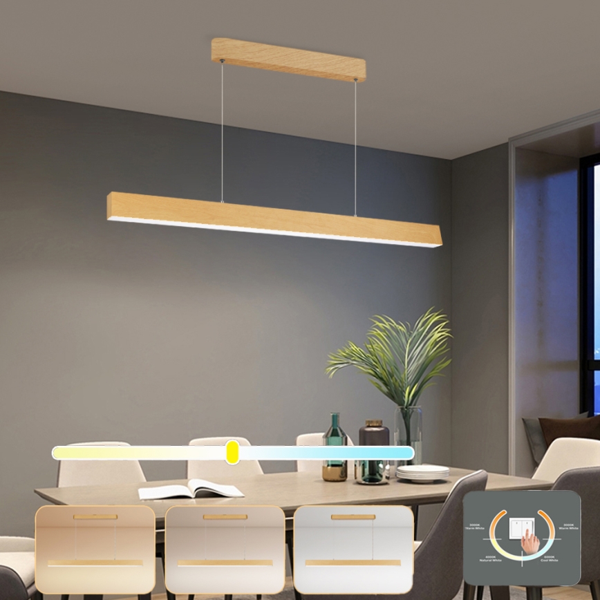 Brilagi - LED lestenec na jeklenem kablu SLEEKLINE LED/40W/230V 3000/4500/6000K dekor hrasta