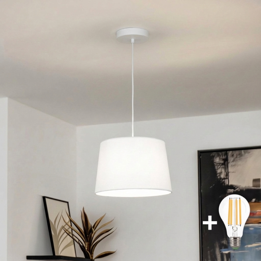Brilagi - LED lestenec na jeklenem lanku CERIA 1xE27/40W/230V premer 30 cm bela