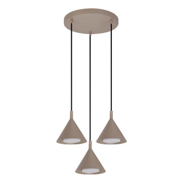 BRILAGI - LED Lestenec na jeklenem lanku CONE TRIPLE ROUND 3xGX53/15W/230V bež
