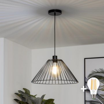 Brilagi - LED lestenec na jekleni vrvi CERIA WIRE 1xE27/40W/230V premer 45 cm črna