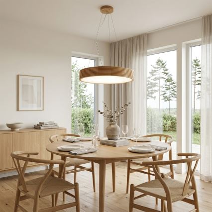 Brilagi - LED lestenec na jekleni vrvici CARVALHO MODERN 3xE27/60W/230V hrast, premer 47,5 cm