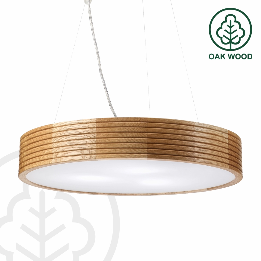 Brilagi - LED lestenec na jekleni vrvici CARVALHO MODERN 3xE27/60W/230V hrast, premer 47,5 cm