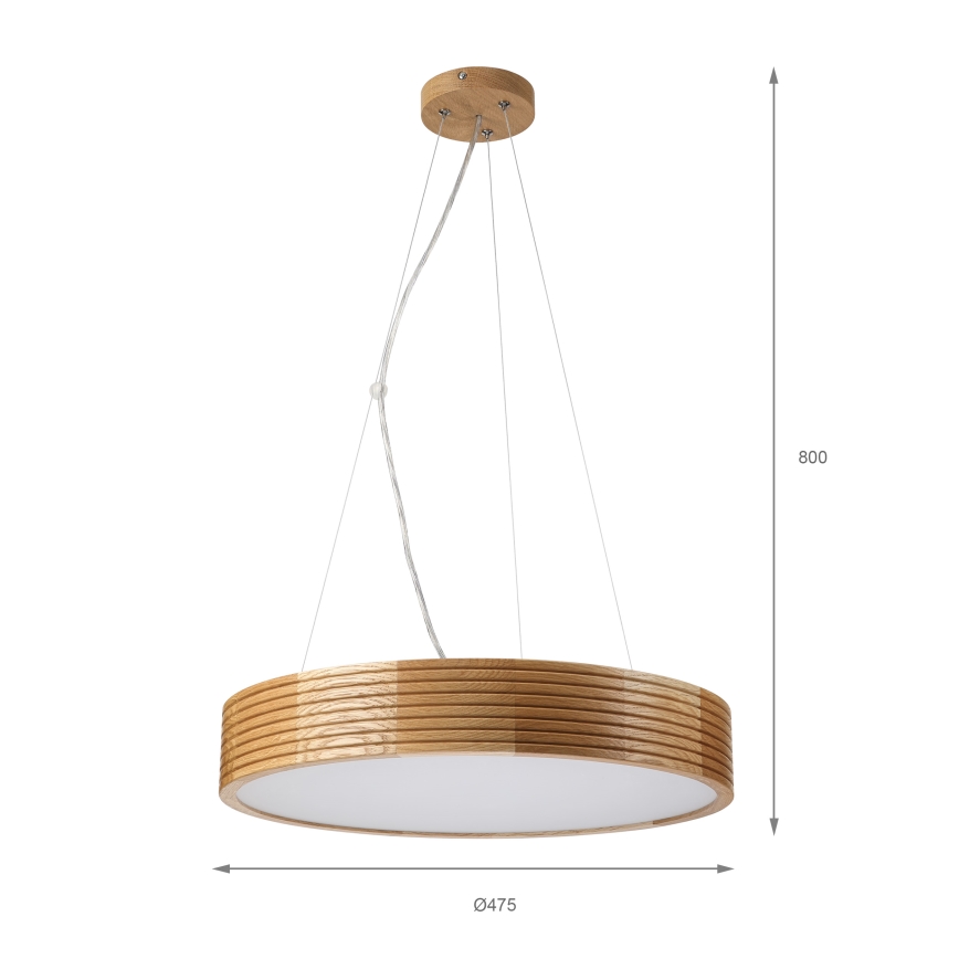 Brilagi - LED lestenec na jekleni vrvici CARVALHO MODERN 3xE27/60W/230V hrast, premer 47,5 cm