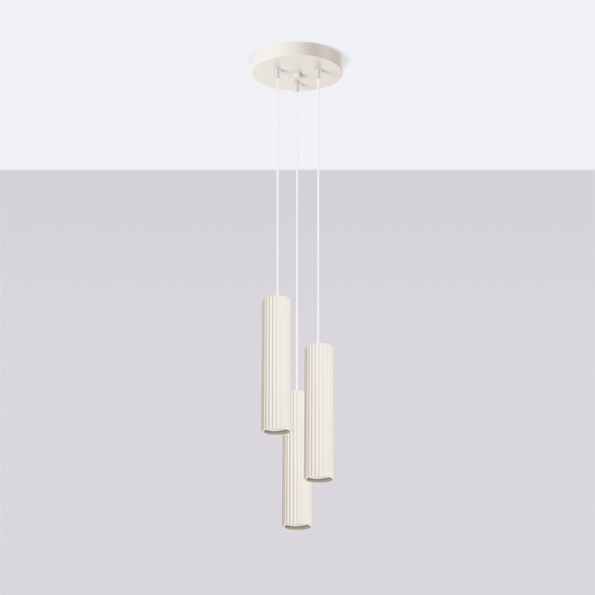 Brilagi - LED lestenec na jekleni vrvici CRESTO 3xGU10/10W/230V kremne barve