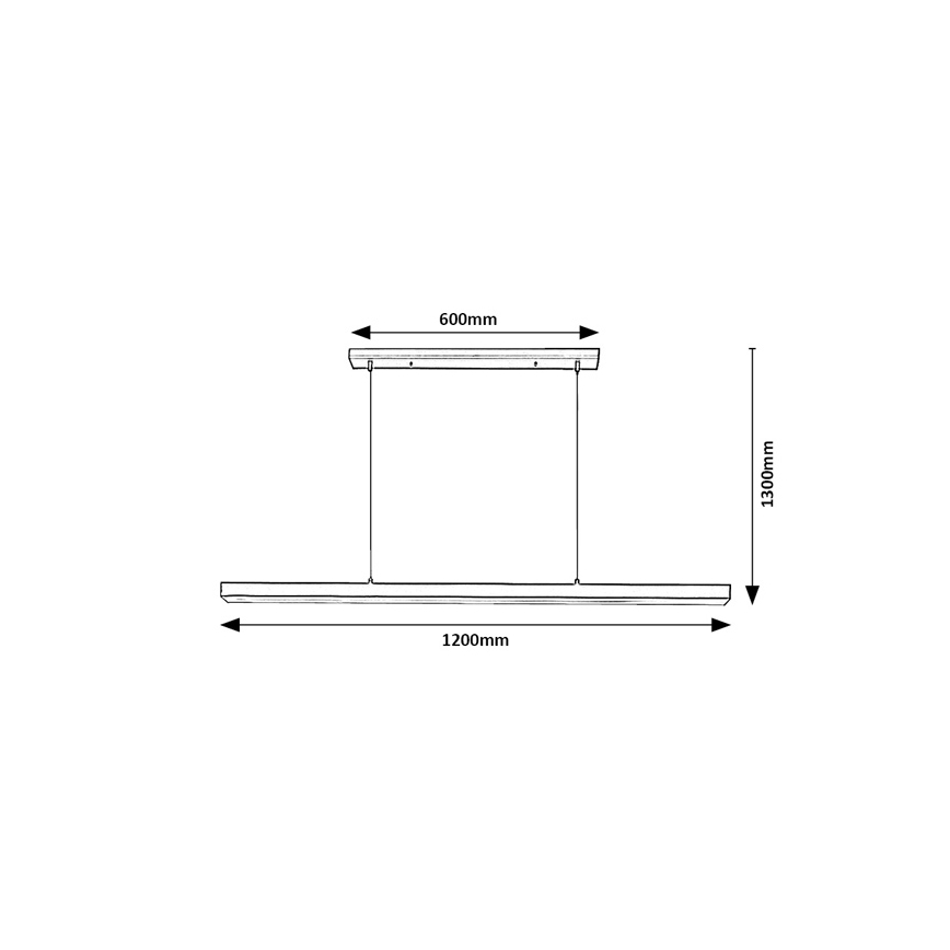 BRILAGI - LED lestenec na jekleni vrvici PAXIS LED/30W/230V 120 cm črna