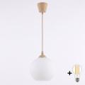 Brilagi - LED lestenec na jekleni vrvici RETRO GLASS 1xE27/60W/230V premer 15 cm bež/bela