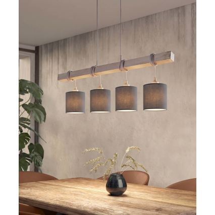 Brilagi - LED lestenec na jekleni žici NUBILA 4xE27/60W/230V siva/antracit